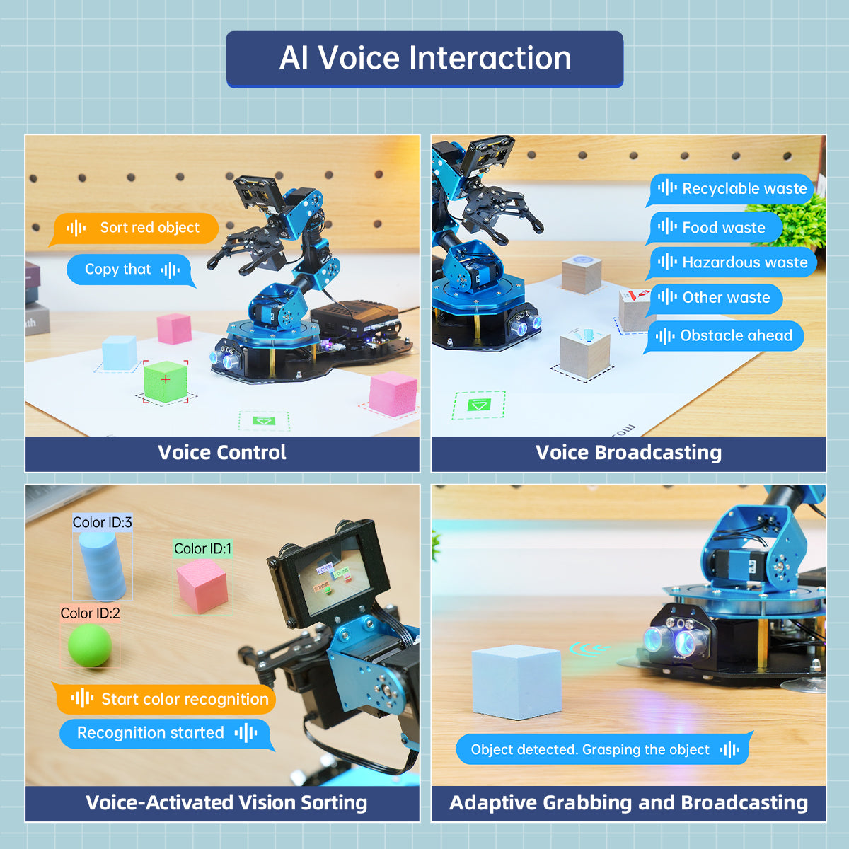 Hiwonder xArm AI Desktop Programmable Robot Arm with AI Vision & Voice Interaction, Supports Arduino, Scratch & Python, Sensor Expansion Hiwonder xArm AI Desktop Programmable Robot Arm with AI Vision & Voice Interaction, Supports Arduino, Scratch & Python, Sensor Expansion